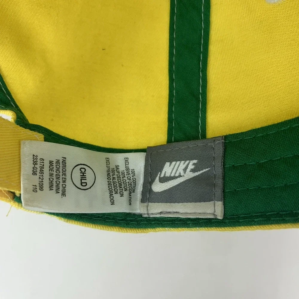 Green Yellow CHILD Nike Hat 2000s Adjustable Cotton Baseball Cap